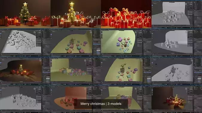 Merry christmas 3D Model Collection