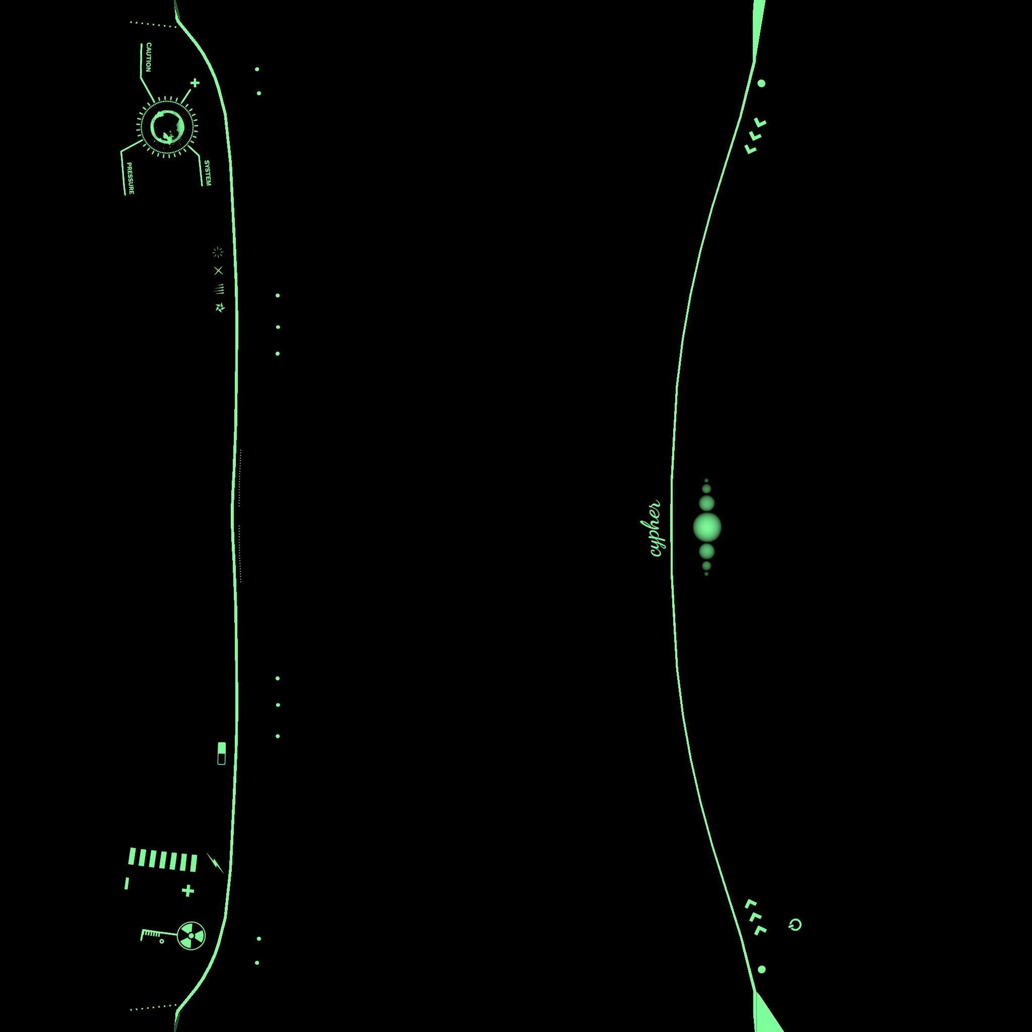 SciFi Glasses B01 Black Green - Character Design Fashion Low-poly 3D model_18