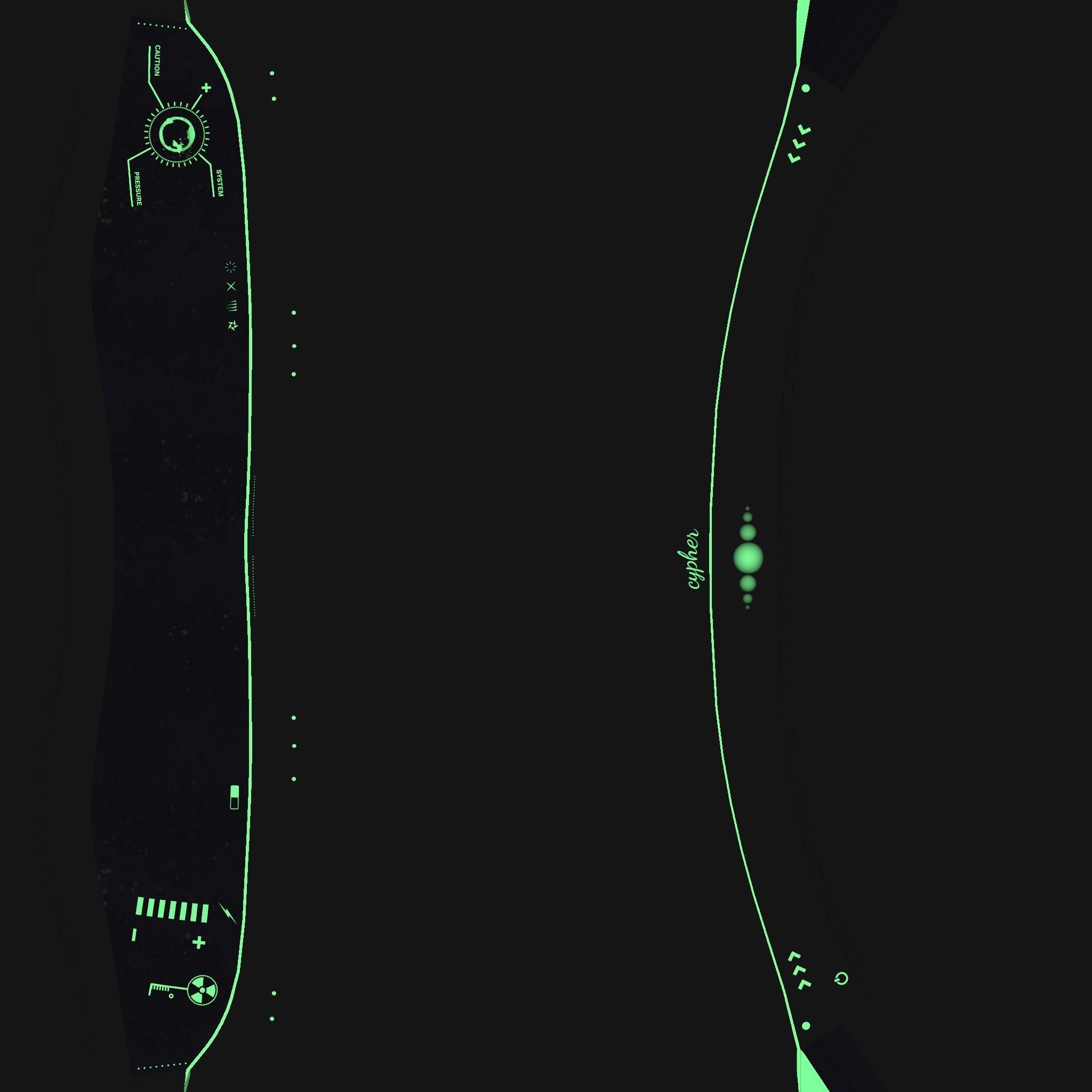 SciFi Glasses B01 Black Green - Character Design Fashion Low-poly 3D model_17