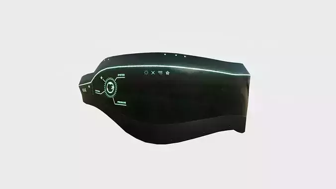 SciFi Glasses B01 Black Green - Character Design Fashion Low-poly 3D model