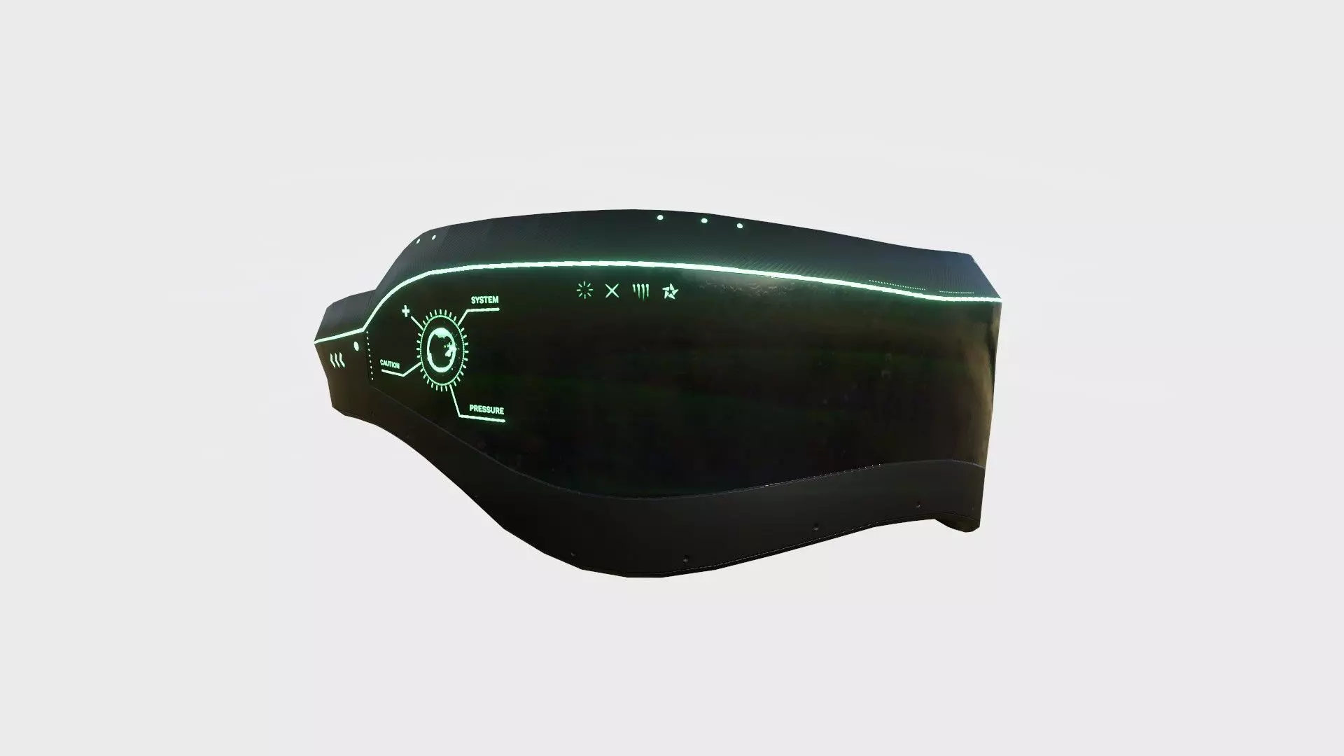 SciFi Glasses B01 Black Green - Character Design Fashion Low-poly 3D model_0