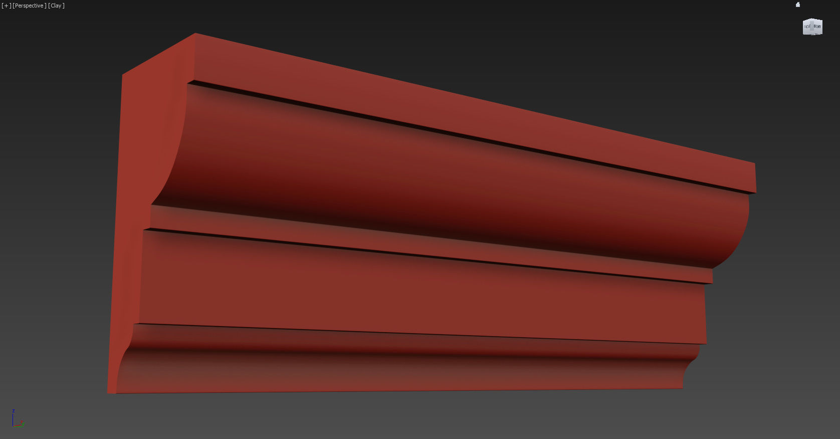 Cornice Moulding Low-poly 3D model_1