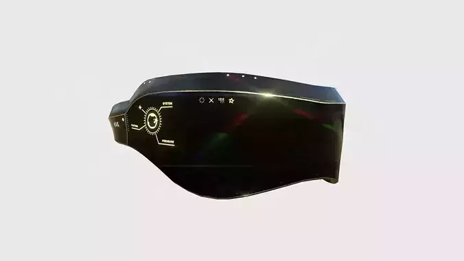 SciFi Glasses B03 Black Gold - Character Design Fashion Low-poly 3D model