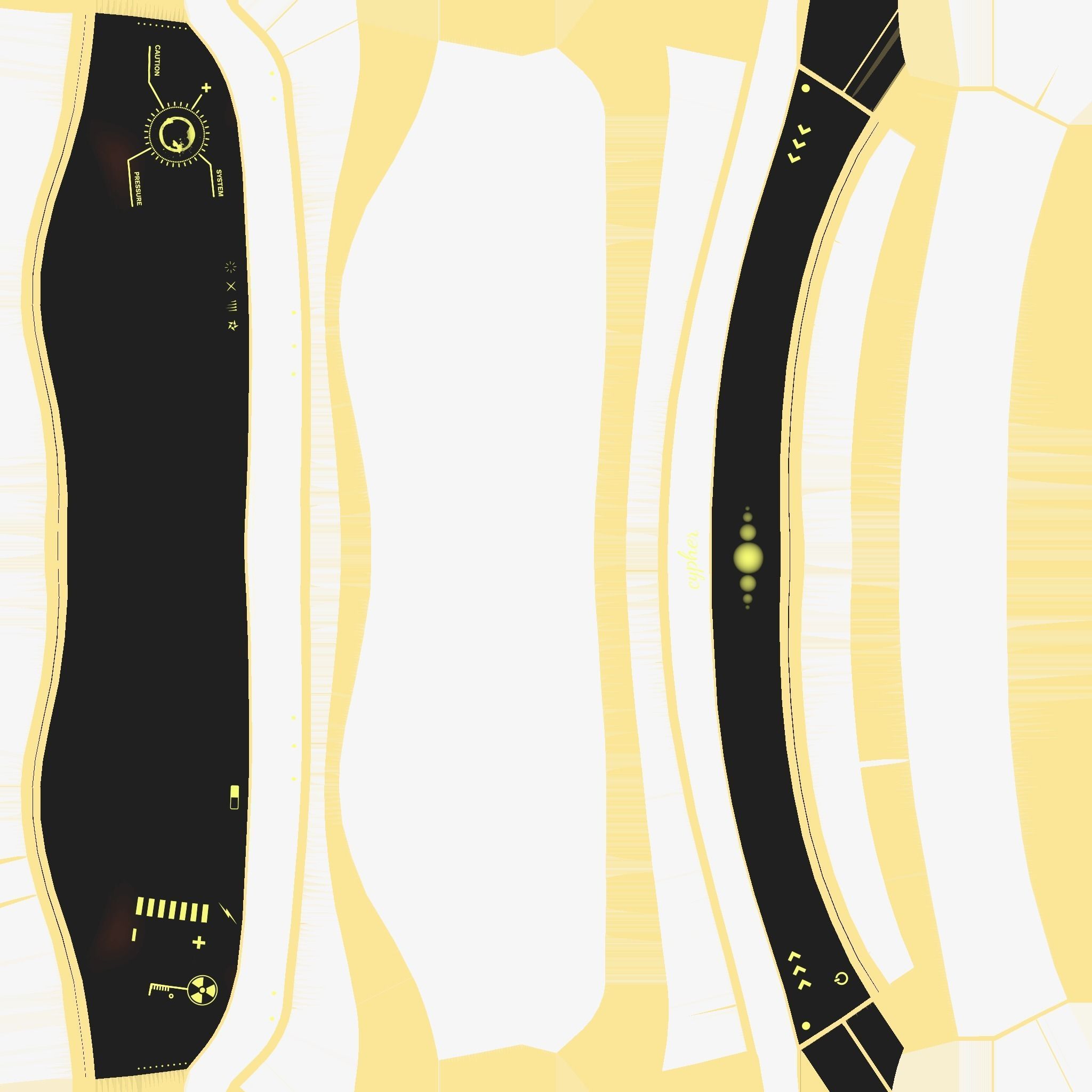 SciFi Glasses B04 White Gold - Character Design Fashion Low-poly 3D model_16