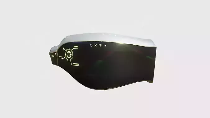 SciFi Glasses B04 White Gold - Character Design Fashion Low-poly 3D model