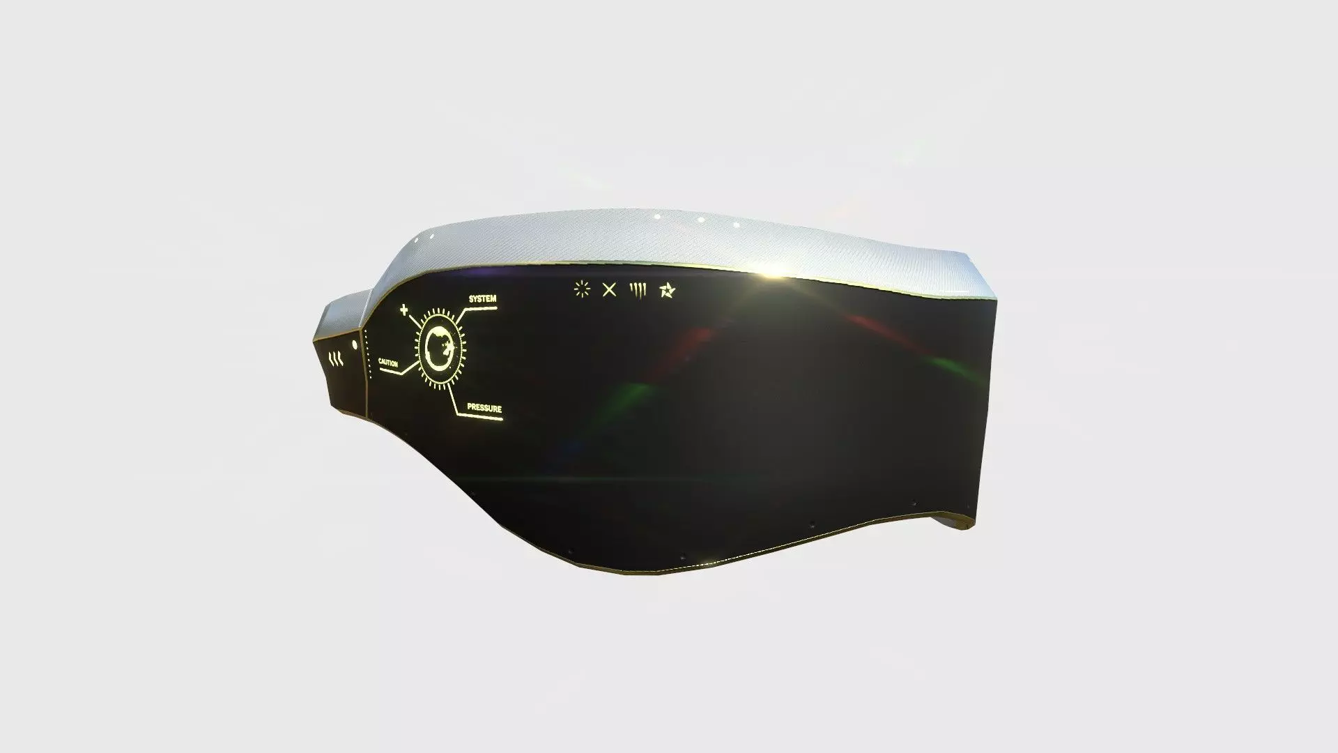 SciFi Glasses B04 White Gold - Character Design Fashion Low-poly 3D model_0