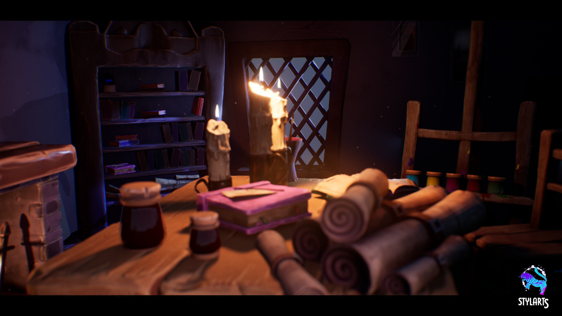 Stylized Wizard Room Low-poly 3D model_3