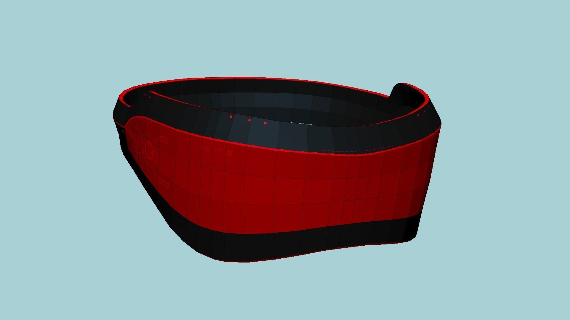 SciFi Glasses B05 Red Black - Character Design Fashion Low-poly 3D model_6