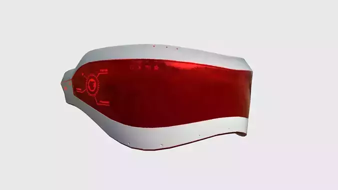 SciFi Glasses B06 White Red - Character Design Fashion Low-poly 3D model