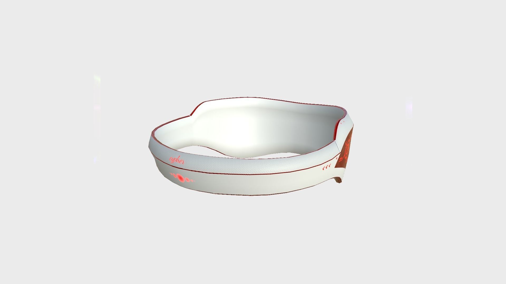 SciFi Glasses B06 White Red - Character Design Fashion Low-poly 3D model_2