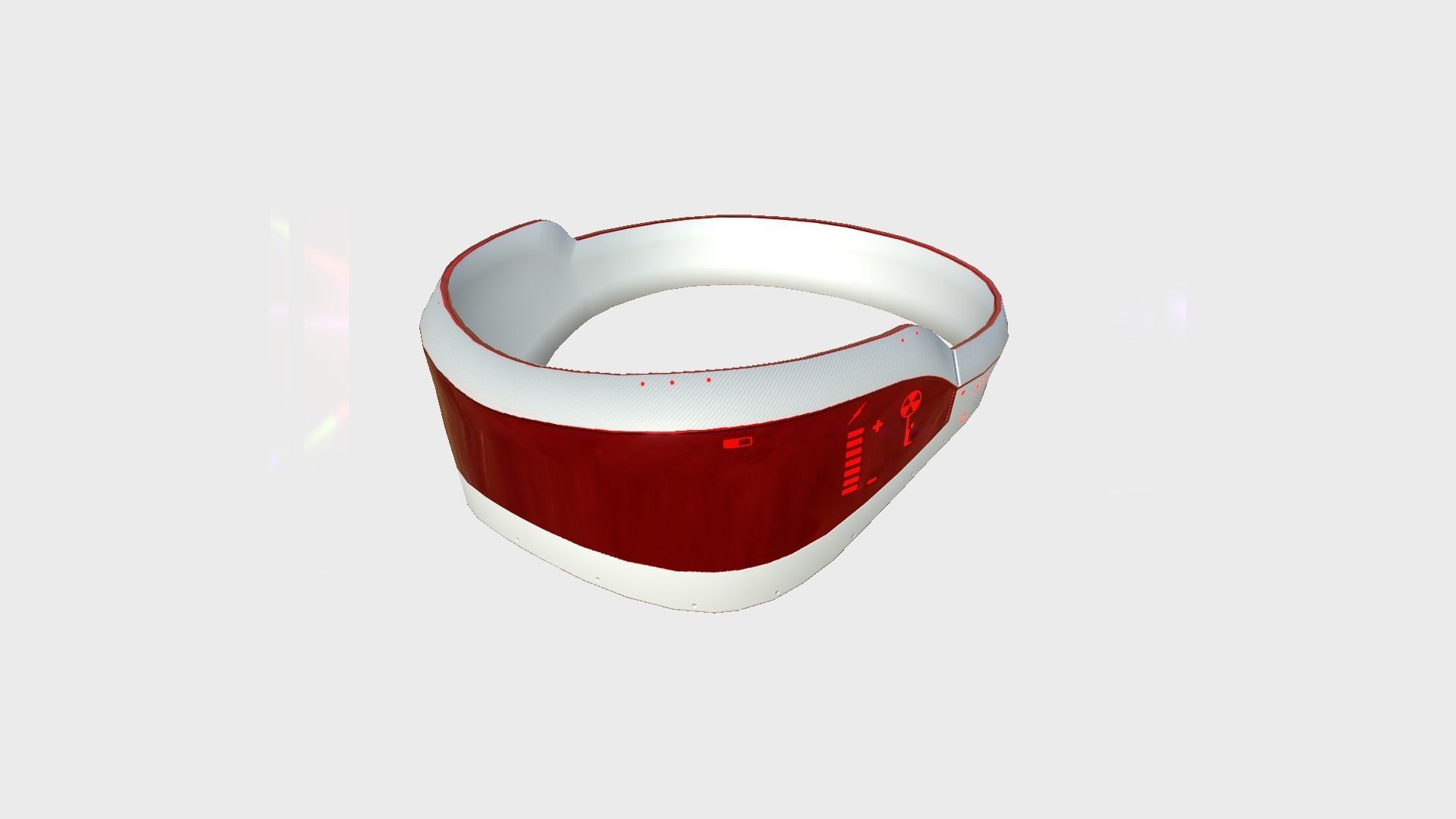 SciFi Glasses B06 White Red - Character Design Fashion Low-poly 3D model_4