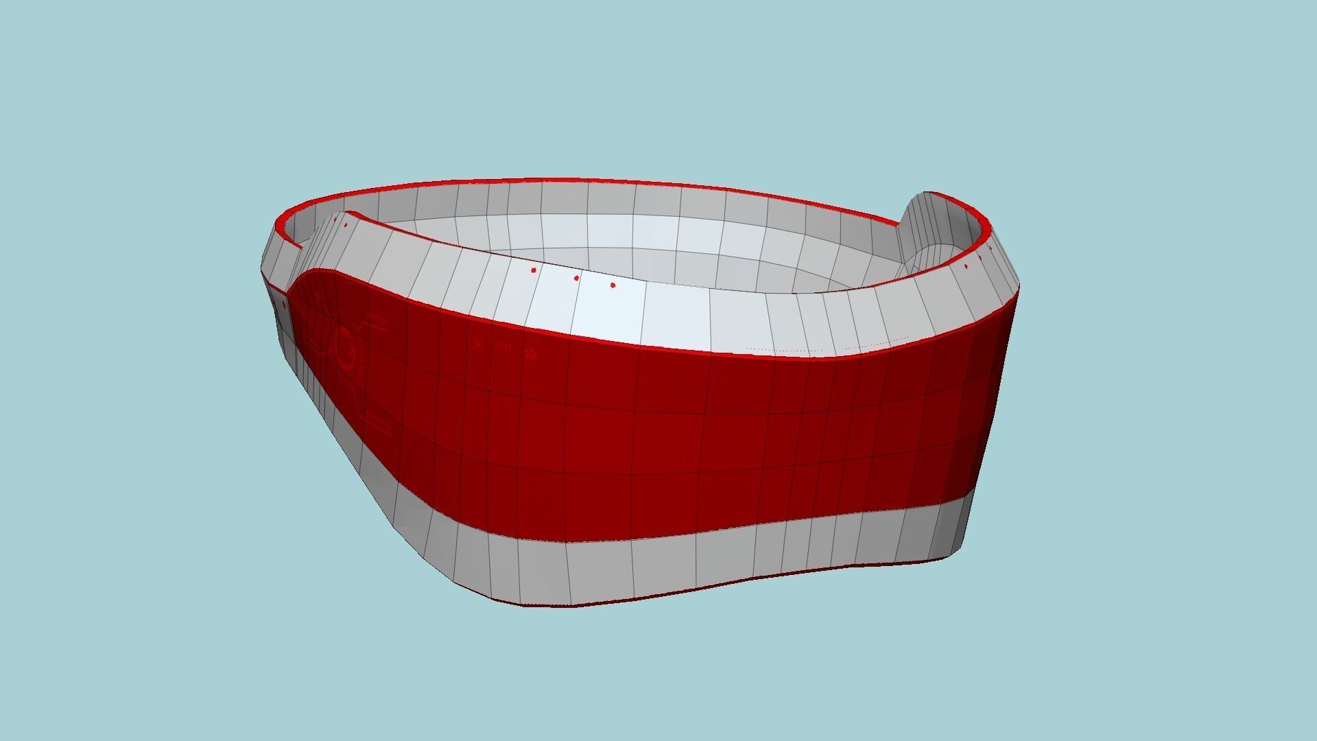 SciFi Glasses B06 White Red - Character Design Fashion Low-poly 3D model_6