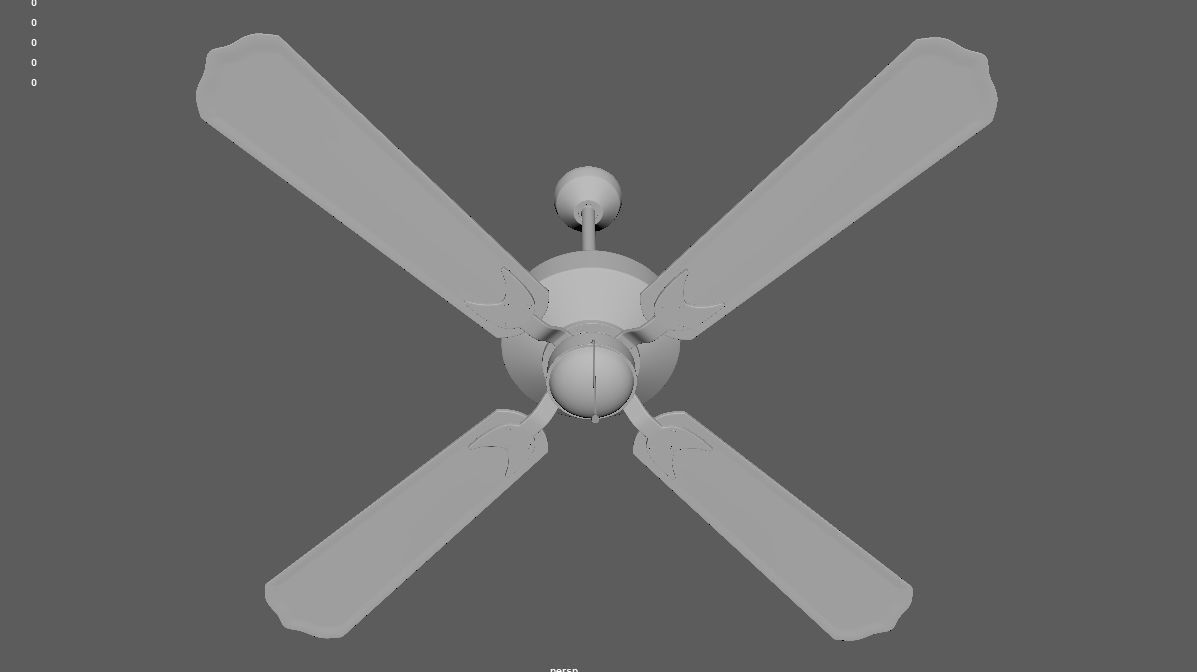 Celling fan Low-poly 3D model_3
