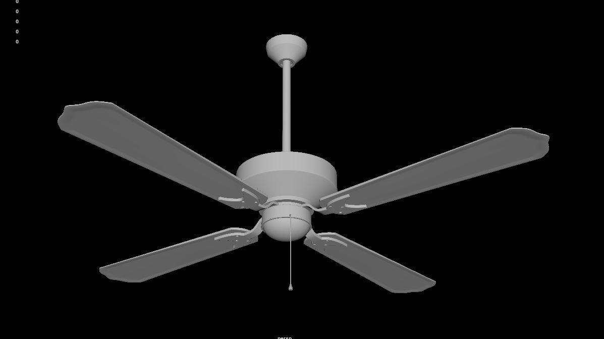 Celling fan Low-poly 3D model_5