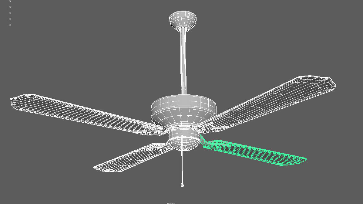 Celling fan Low-poly 3D model_1