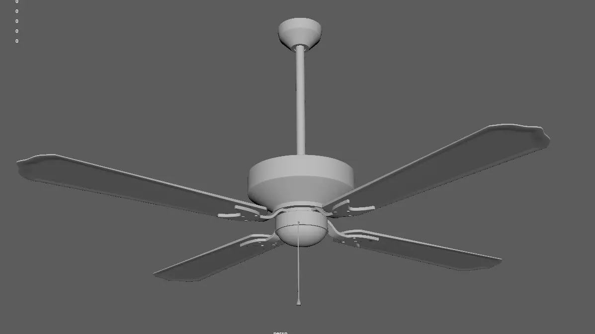 Celling fan Low-poly 3D model_0