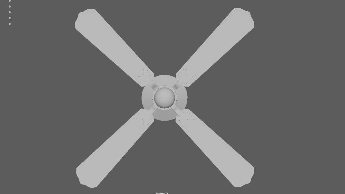 Celling fan Low-poly 3D model_2