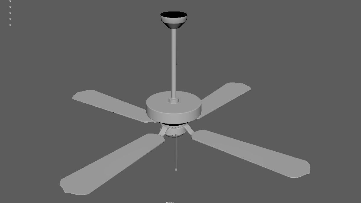 Celling fan Low-poly 3D model_4