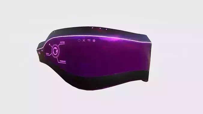 SciFi Glasses B07 Black Purple - Character Design Fashion Low-poly 3D model