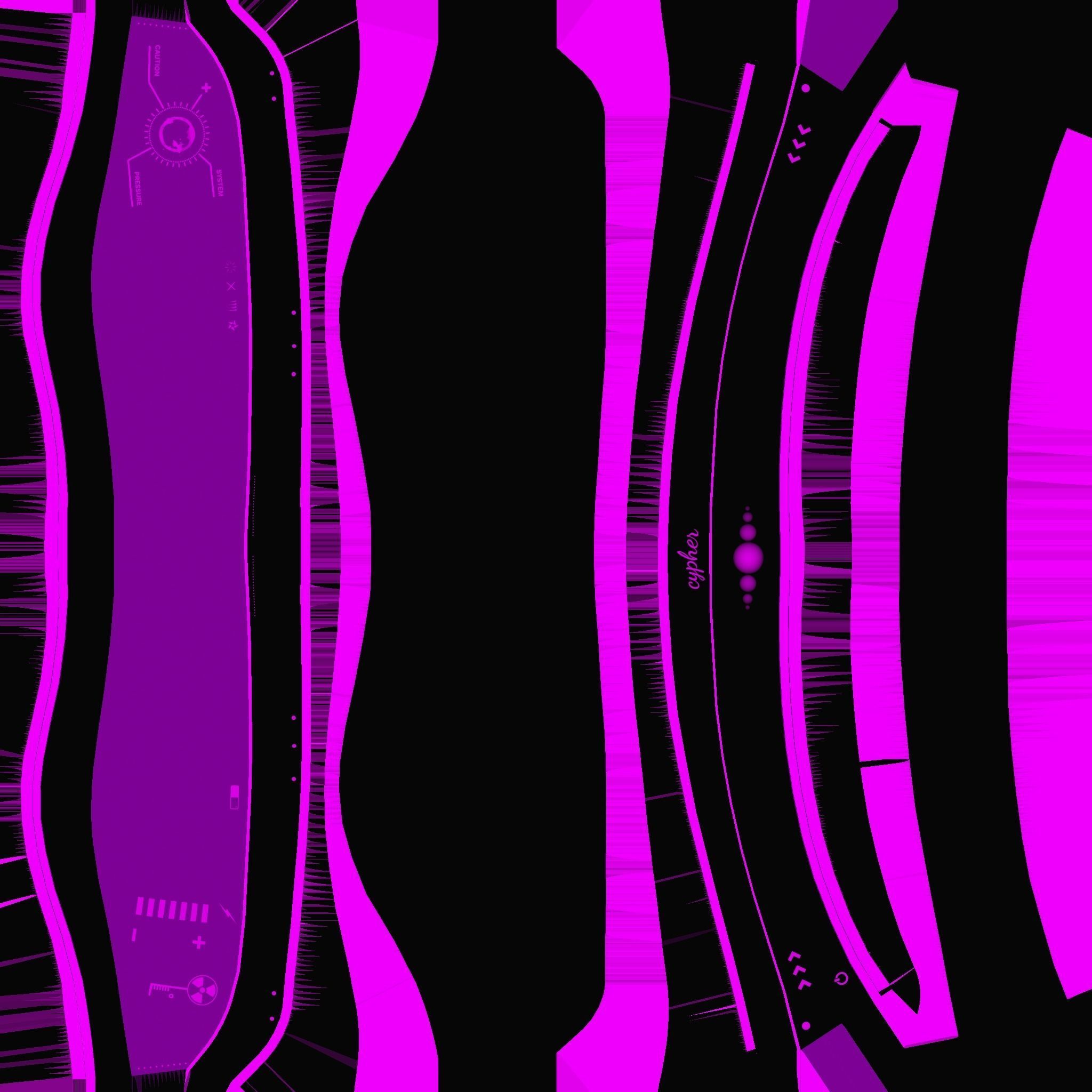 SciFi Glasses B07 Black Purple - Character Design Fashion Low-poly 3D model_17