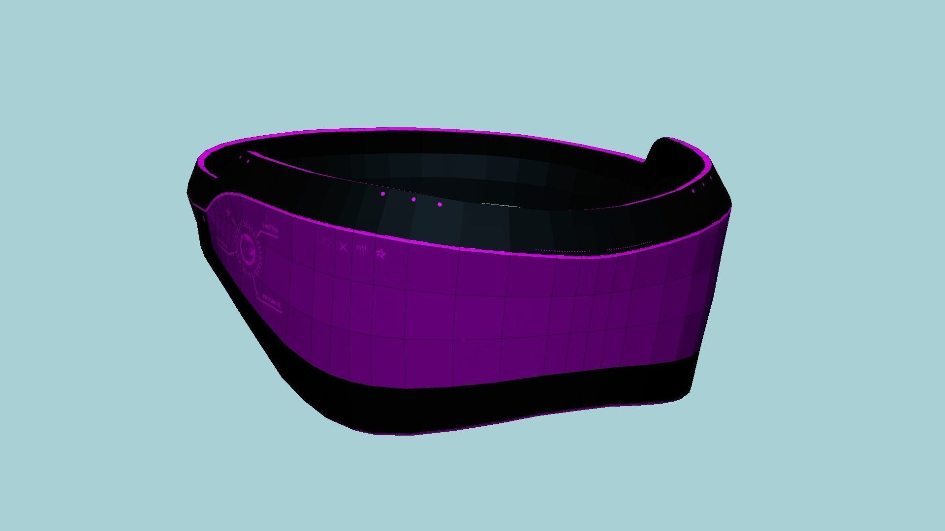 SciFi Glasses B07 Black Purple - Character Design Fashion Low-poly 3D model_6