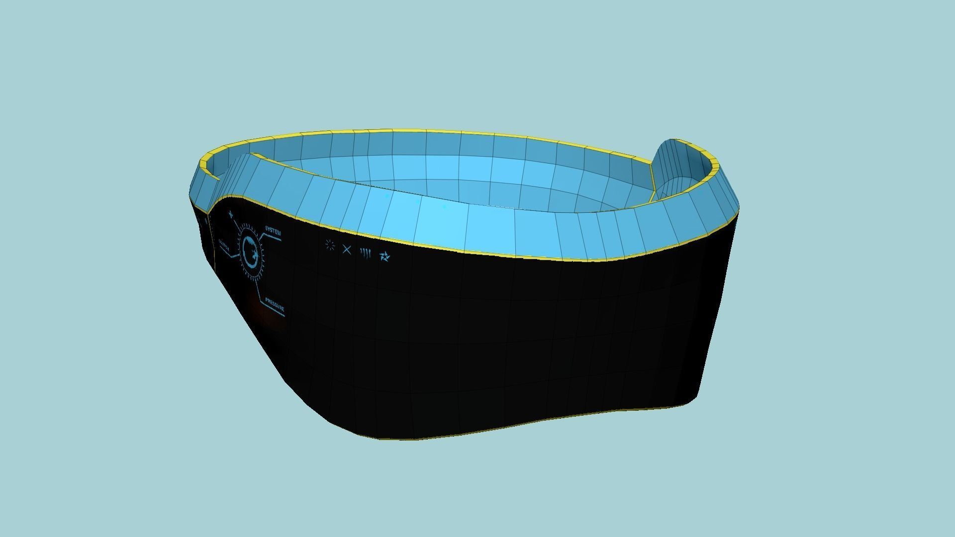 SciFi Glasses B08 Blue Black - Character Design Fashion Low-poly 3D model_6