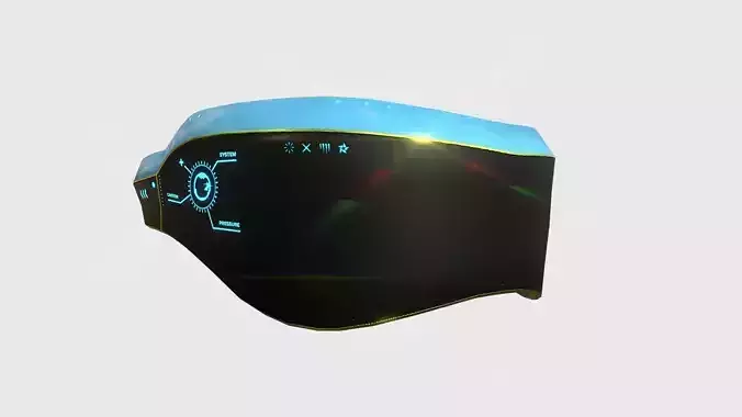 SciFi Glasses B08 Blue Black - Character Design Fashion Low-poly 3D model
