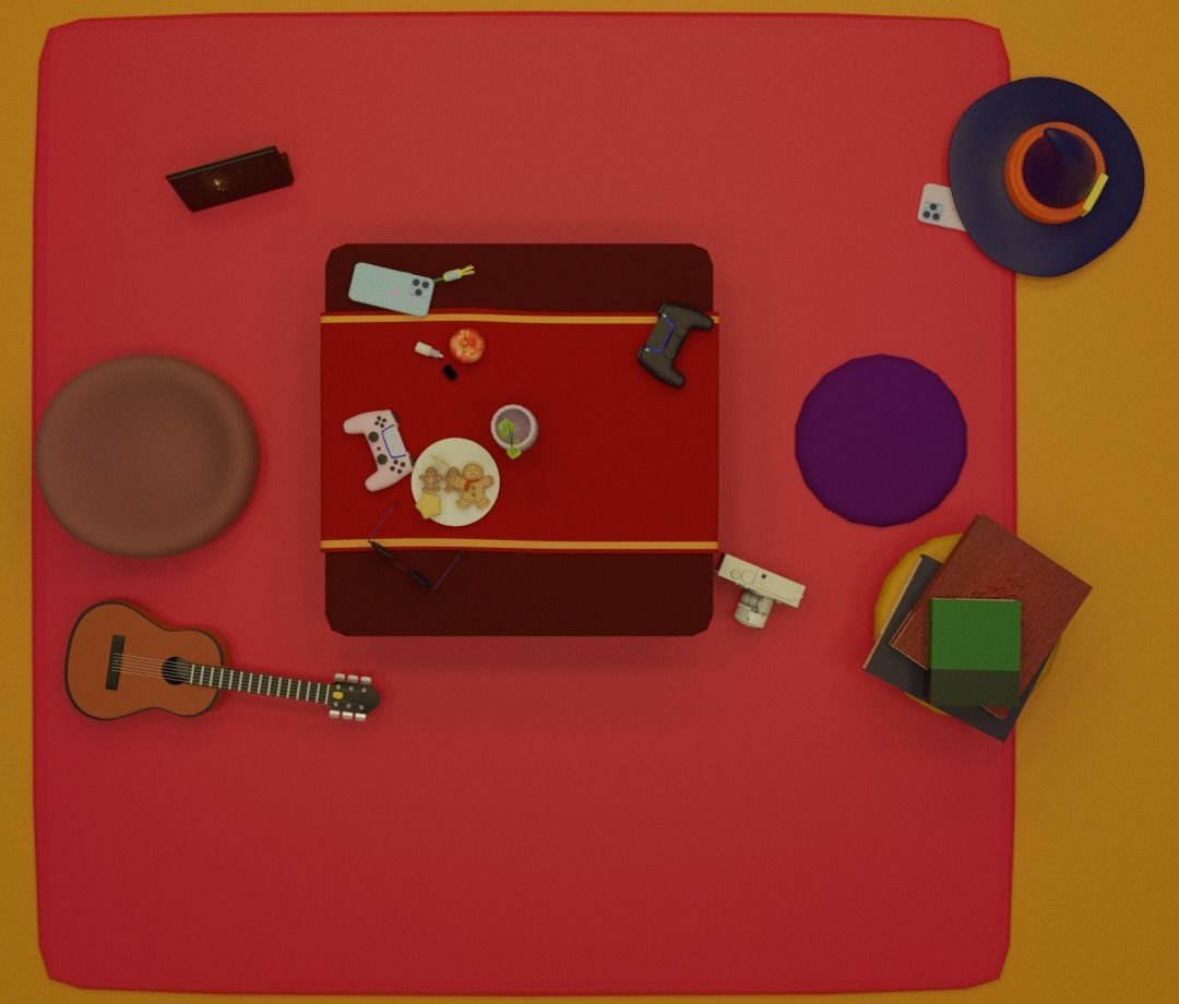 livingroom living room with hanging chairs 3D model_2