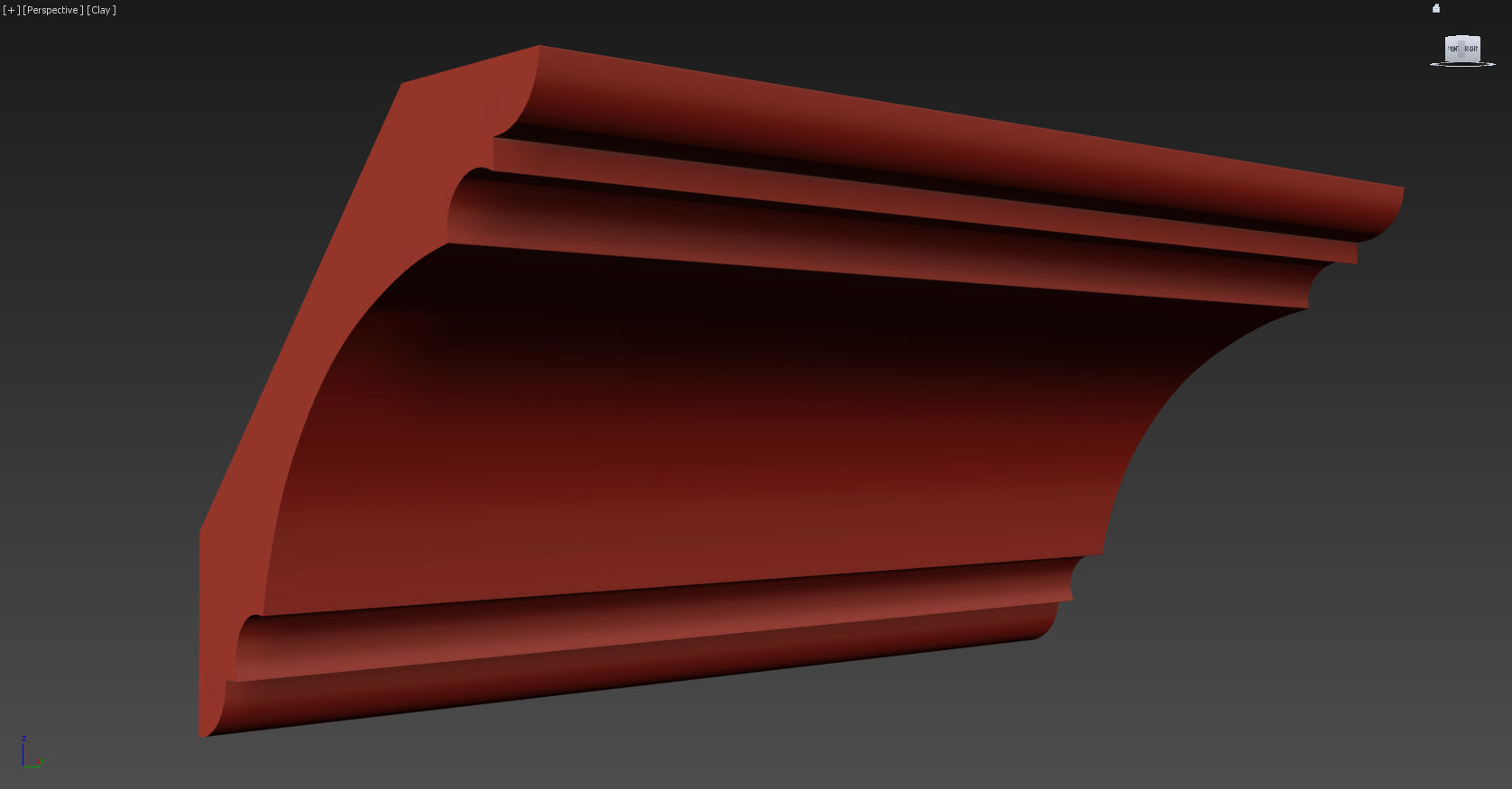 Cornice Moulding Low-poly 3D model_2