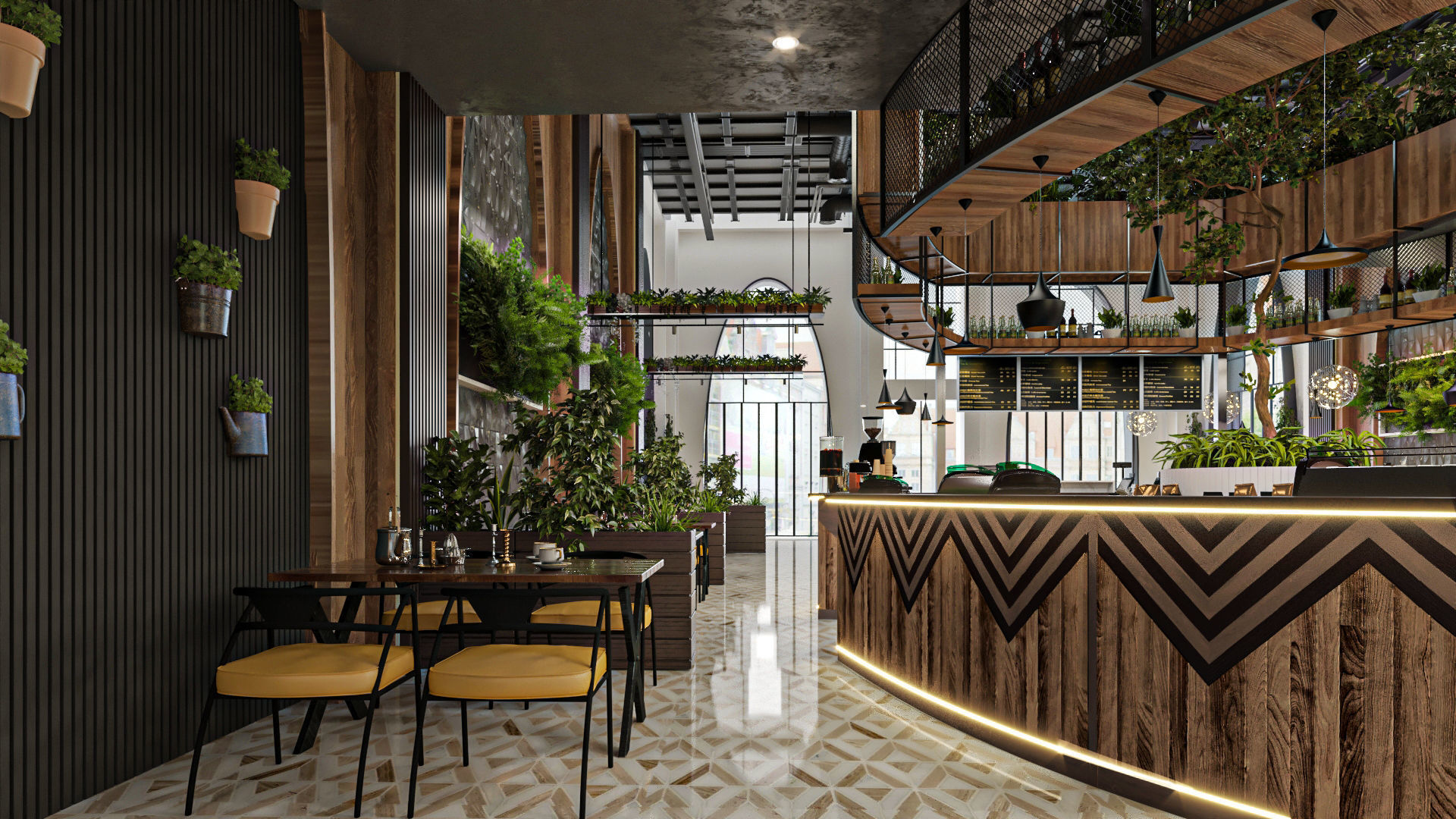 Industrial Cafe Interior Design  3D model_15