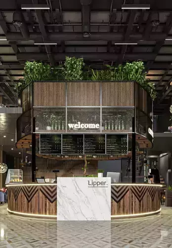 Industrial Cafe Interior Design  3D model