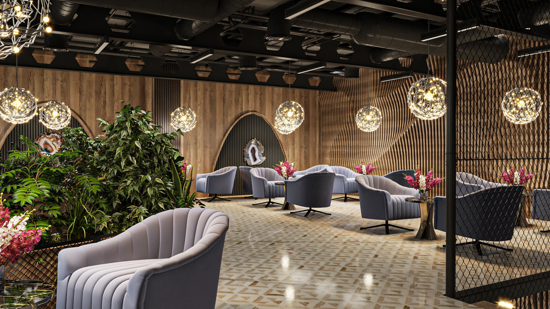 Industrial Cafe Interior Design  3D model_20