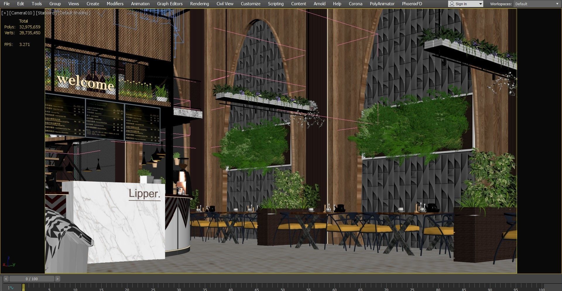 Industrial Cafe Interior Design  3D model_28