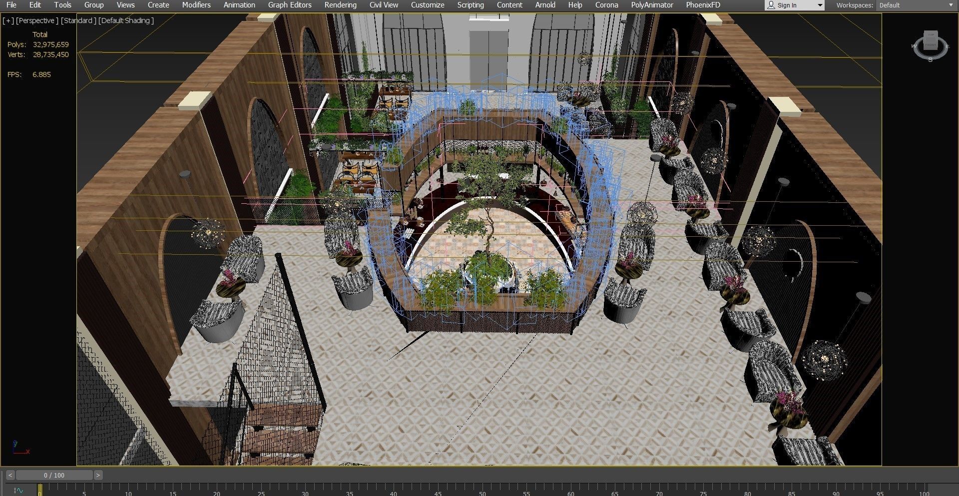 Industrial Cafe Interior Design  3D model_26