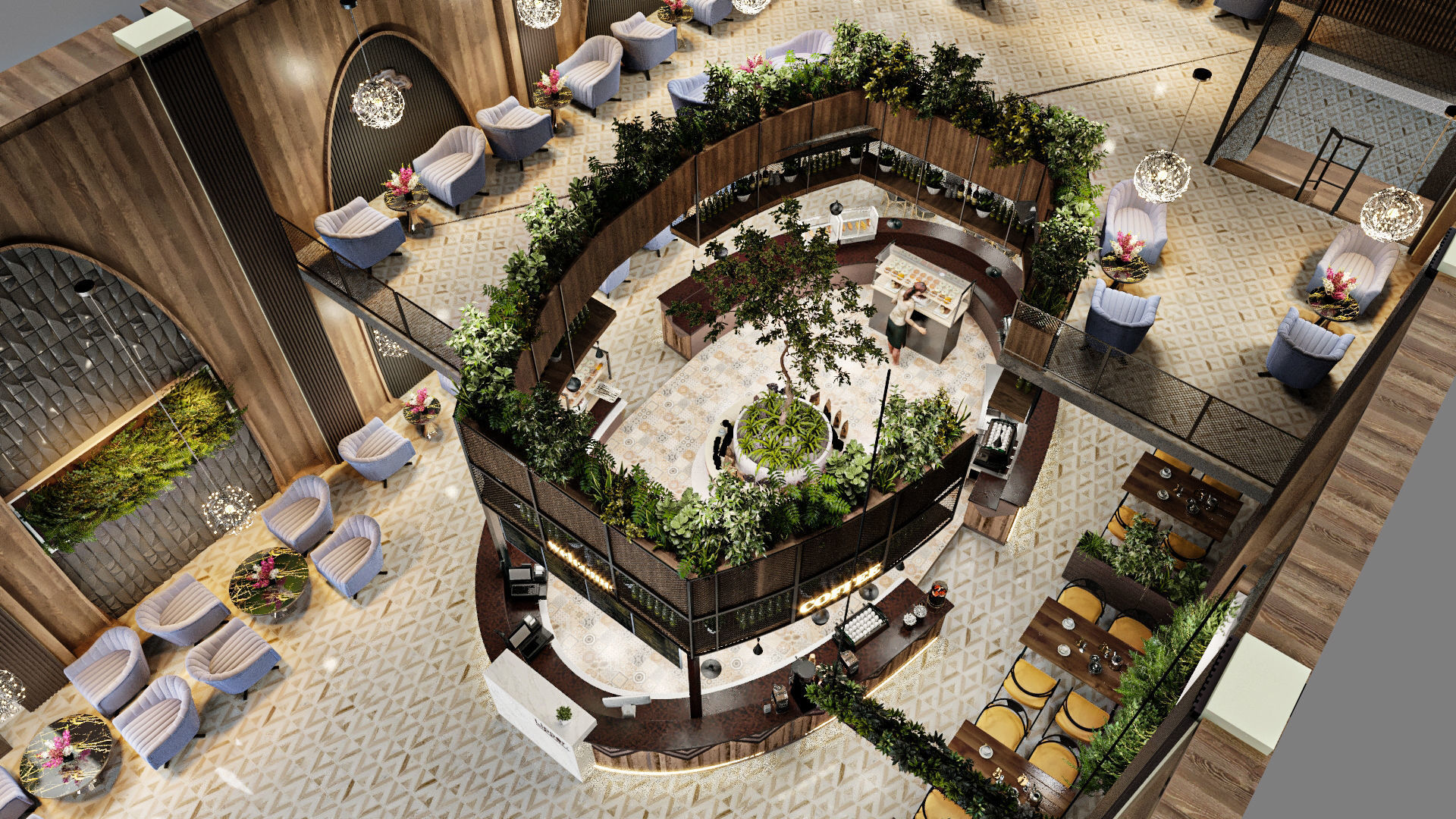 Industrial Cafe Interior Design  3D model_24