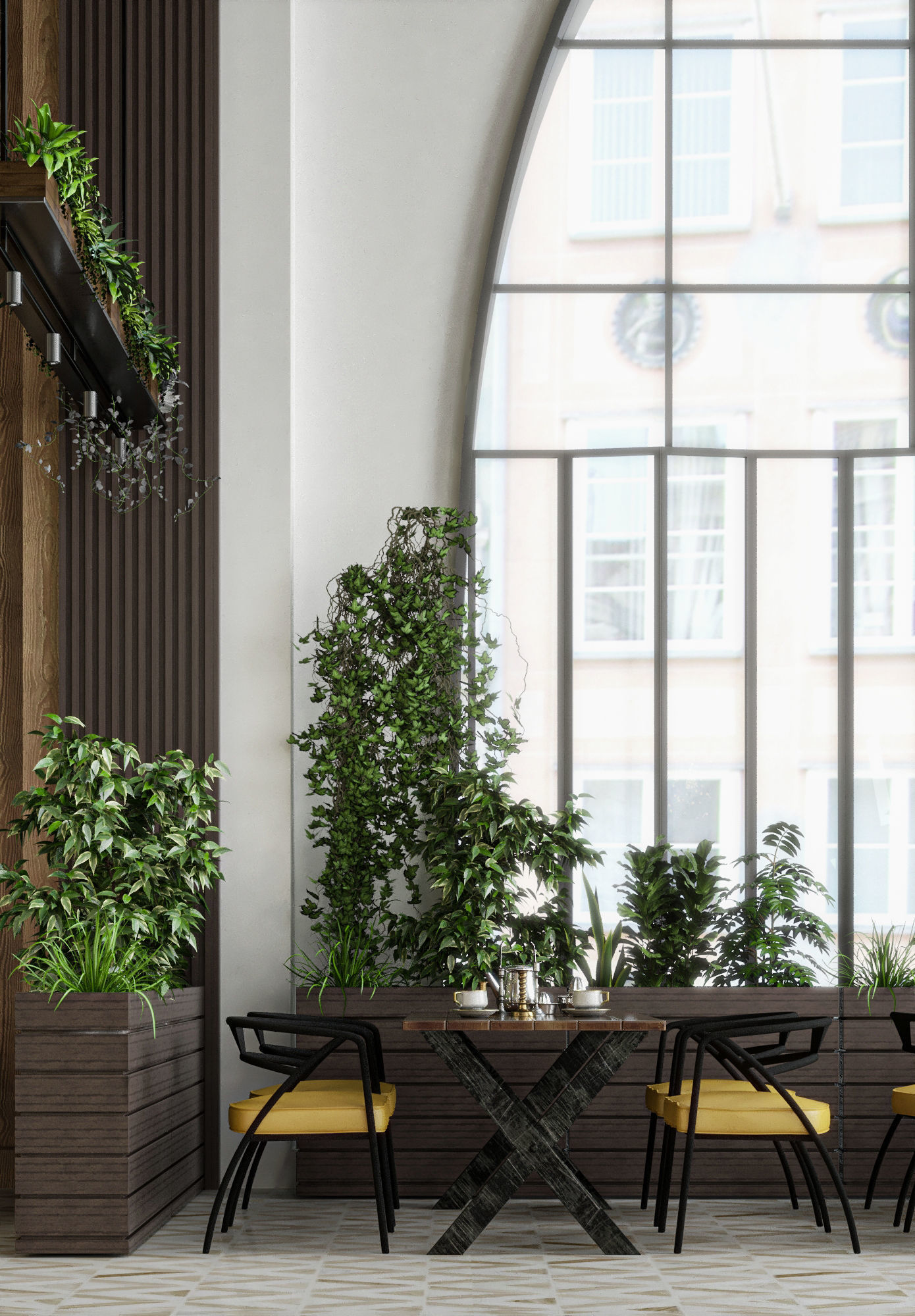 Industrial Cafe Interior Design  3D model_1