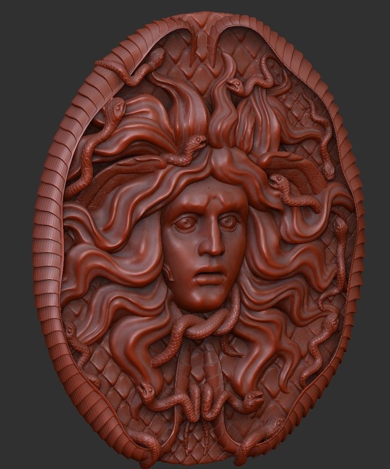 Medusa Gorgon  Head  3D print model_1