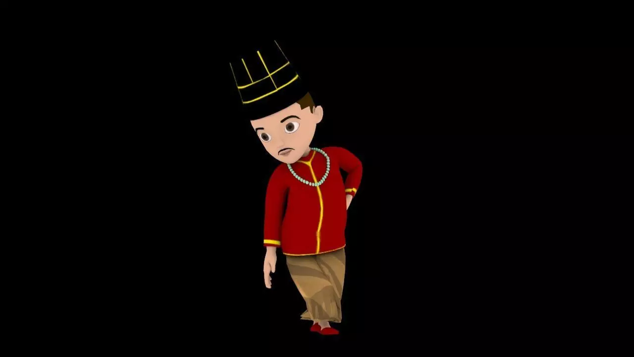 karakter bapak busana jawa Free low-poly 3D model