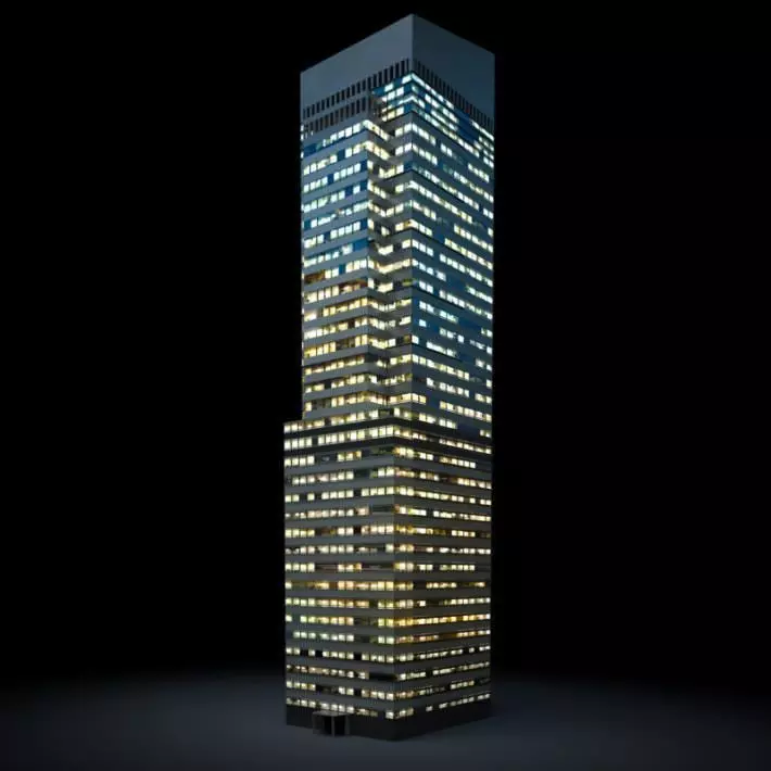 Illuminated Skyscraper 3D model_0