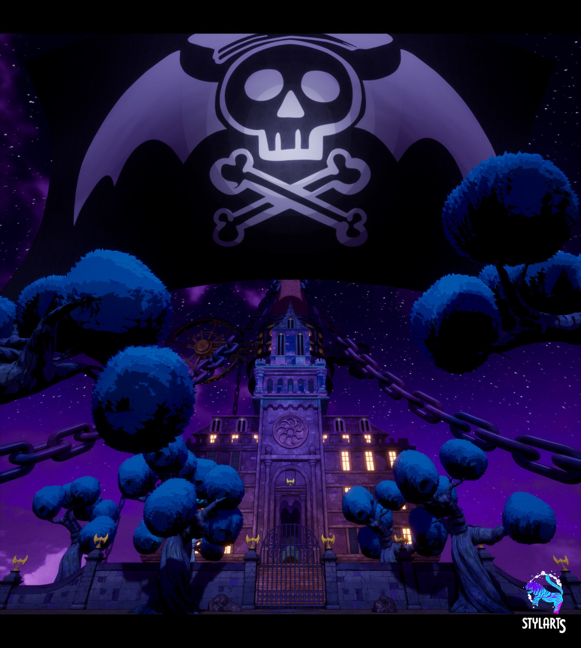 Stylized Castle Environment Low-poly 3D model_7