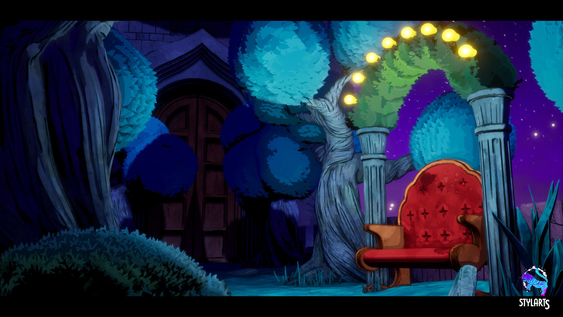 Stylized Castle Environment Low-poly 3D model_4