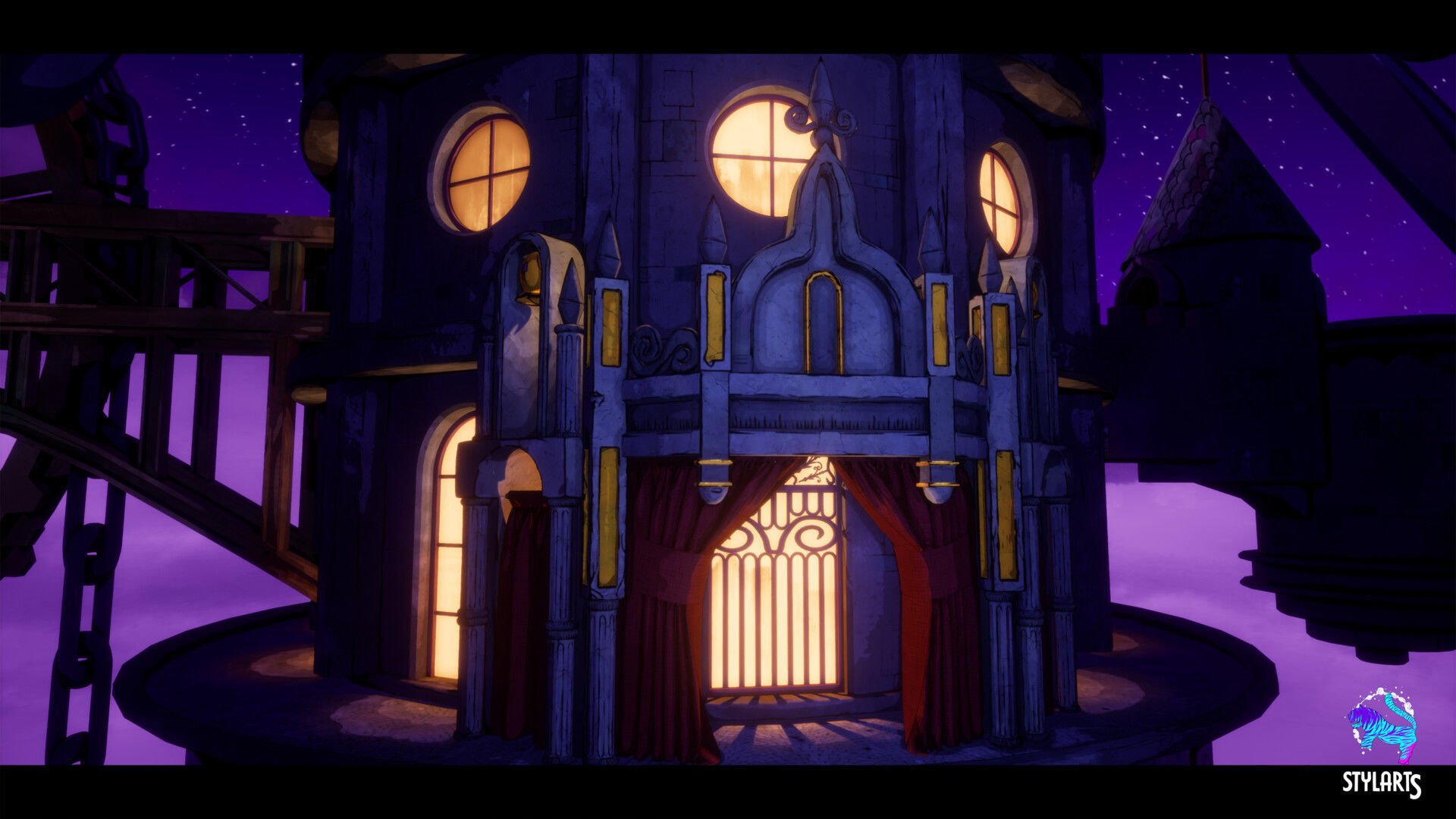 Stylized Castle Environment Low-poly 3D model_6