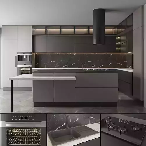 Luxury apartment interior of modern kitchen