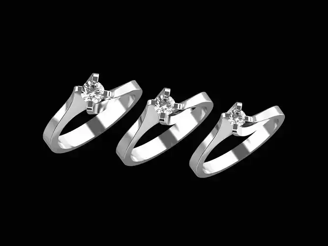 Eng015 Three Engagement rings for 015ct 025ct 035ct stone