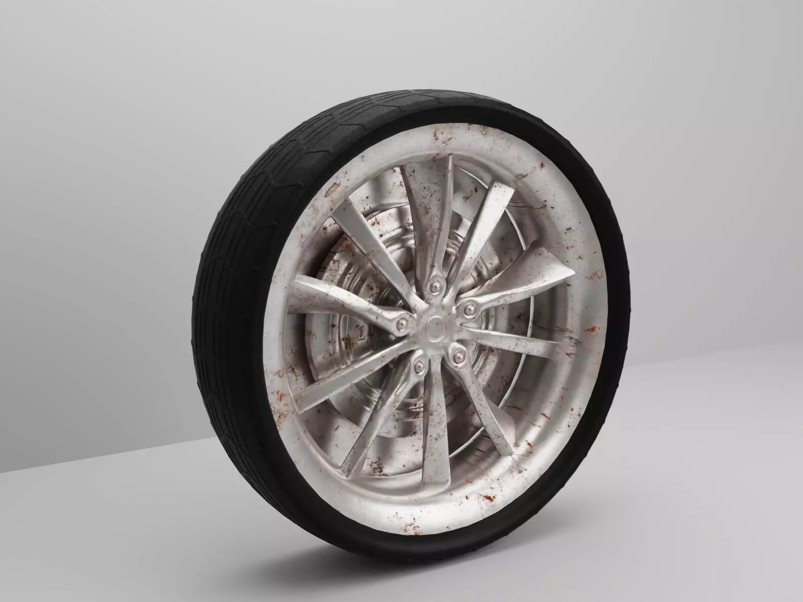 3D realistic tesla car wheel model Free low-poly 3D model