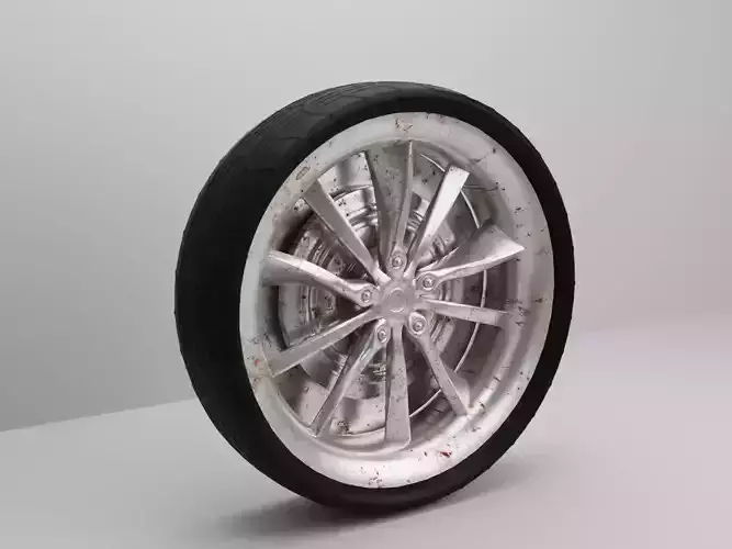 3D realistic tesla car wheel model 
