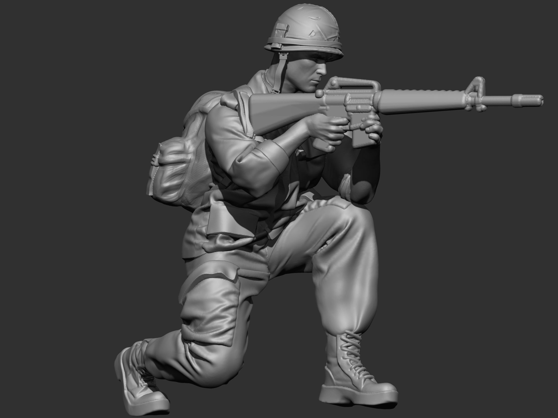 USA Vietnam Soldier 8 3D print model_3