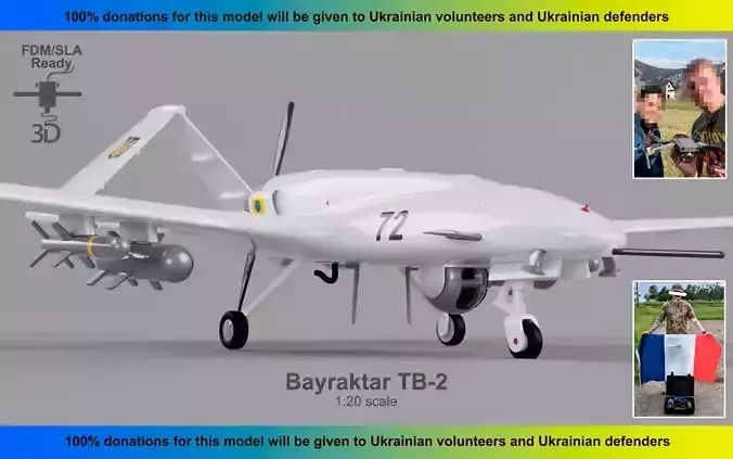  Baykar Bayraktar TB-2 HIGH QUALITY 3D PRINT MODEL 3D print model