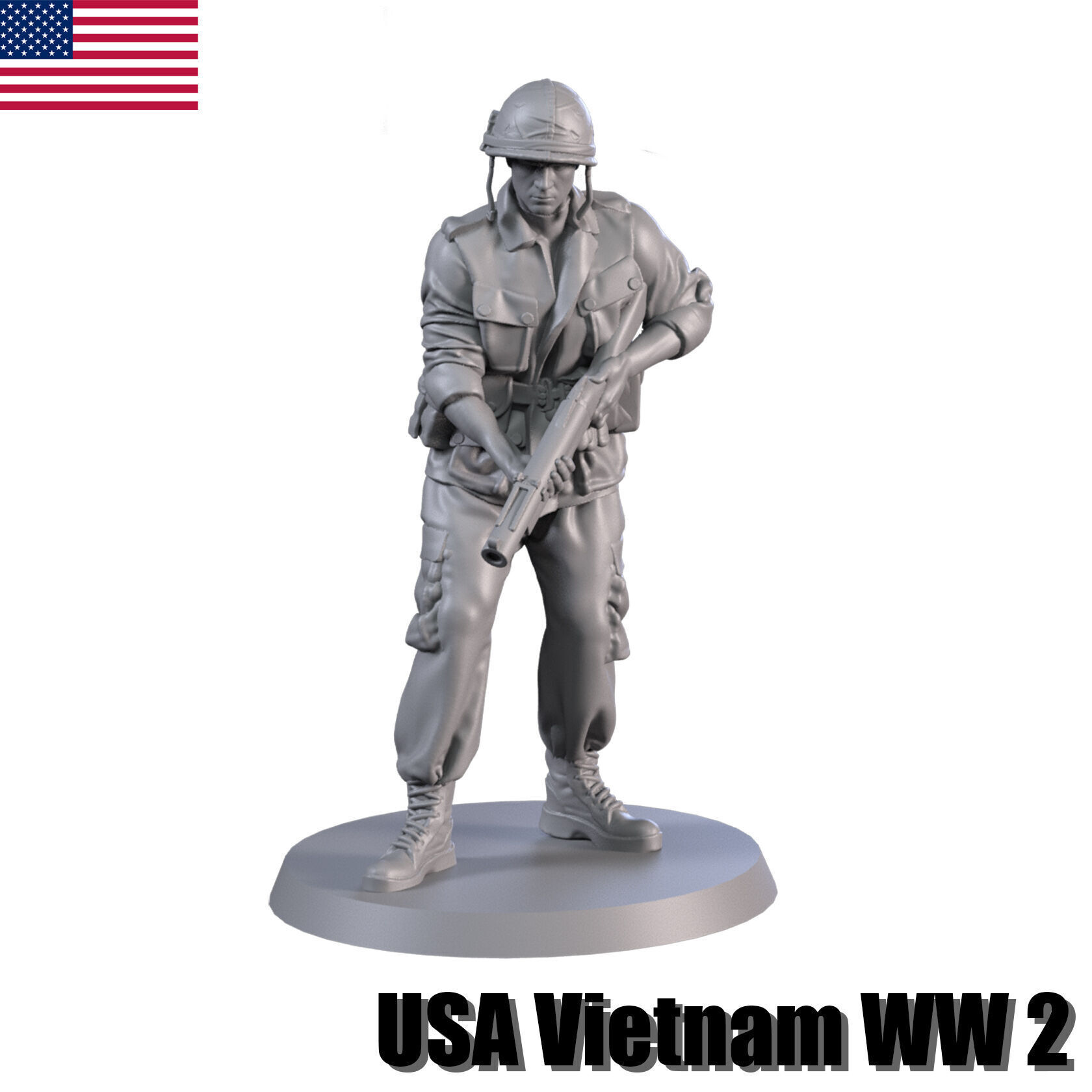 USA Vietnam Soldier 9 3D print model_8