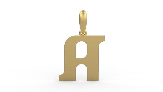 Initial Letters Pendant Cempaka Reguler A 3D print model